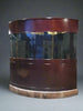 440g Corner 1/4 Cylinder Glass Aquarium Set in Walnut Wood Furniture | AQUA VIM