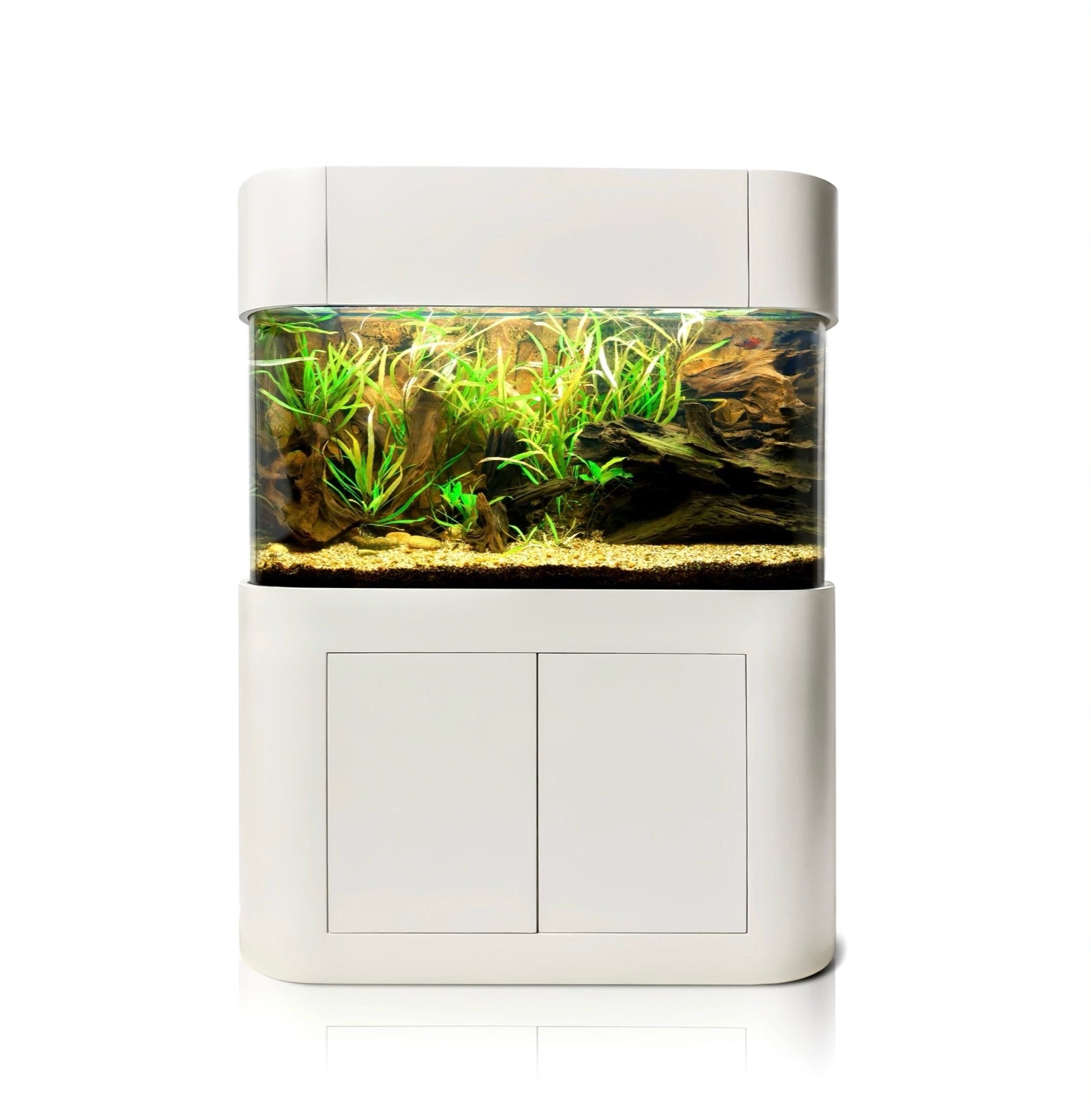 220g Panoramic Glass Reef Ready Aquarium Set in White AQUA VIM