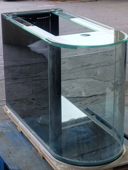 120g Reef - Ready Glass Peninsula Bullet Bullnose U - Shape Aquarium Set in Tulum White | AQUA VIM