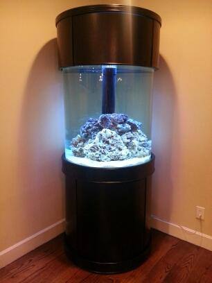 125 Gallon Full Glass Cylinder Set in Abyss Black | AQUA VIM