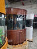 136g Corner 1/4 Cylinder Glass Reef - Ready Aquarium Set in Walnut | AQUA VIM