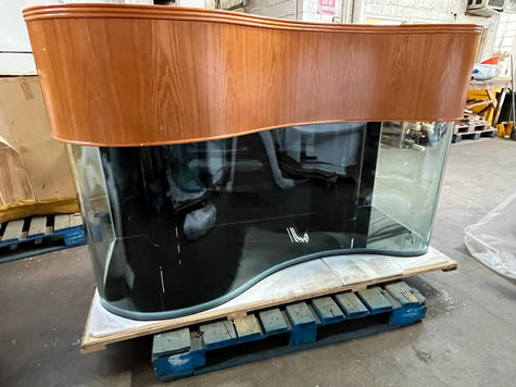 170g Glass Wave Reef - Ready Aquarium Set in Golden Oak | AQUA VIM