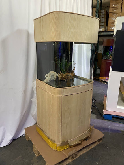 50g Reef - Ready Glass Cube Real Wood Furniture, Unstained + SUMP | AQUA VIM