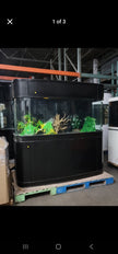 Display Model | 215g Seamless Glass Bowfront Reef-Ready Aquarium Set in Abyss Black