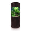 125 Gallon Full Glass Cylinder Set in Walnut