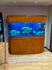 Premium Cherry 380 Gallon Seamless Glass Bowfront Reef-Ready Aquarium Set